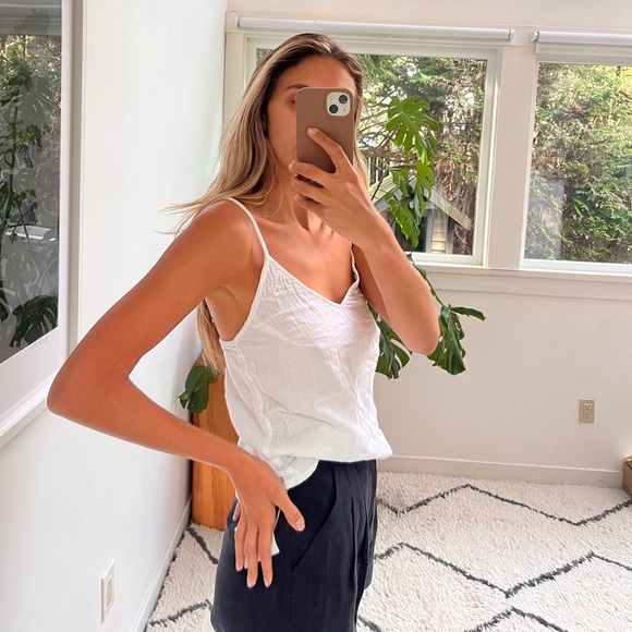 Indian Summer Co Cotton Gauze White Tank - M - Picture 1 of 5